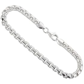 Sterling Silver 3/16 in. (5 mm) Heavy ROUND BOX Chain Necklace NICKEL FREE, 16 in.