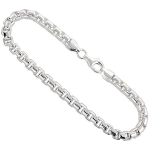 Sterling Silver 3/16 in. (5 mm) Heavy ROUND BOX Chain NICKEL FREE (Available in Different Lengths)