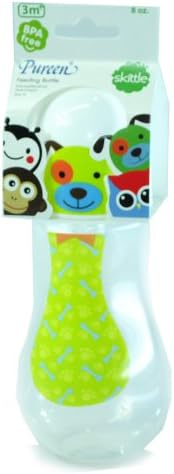 New Pureen Skittle Baby Feeding Bottle BPA Free 8 oz with nipple size M for 3 months+ (Dog)
