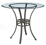 Powell Furniture Trent Round Casual Dining Table in Textured Bronze Finish