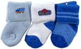 Luvable Friends 3-Pack Bright Colors Newborn Socks, Blue