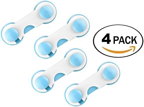 Child Safety Locks - Multiple Use Adjustable Locks; 3M Adhesive Tape For Easy Installation, No Drills. Cabinet Lock, Refrigerator Lock, Toilet Lock &amp; More! Great for Baby Safety (4 pcs, Z-Locks)