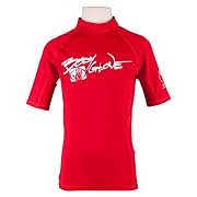 Body Glove Mens Short Sleeved 6oz Lycra Rash Guard Vest - Red