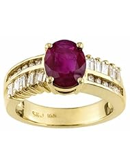 14K Yellow Gold Ruby and Diamond Ring -- LIFETIME WARRANTY