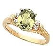 14K Yellow Gold Lemon Quartz and Diamond Ring