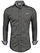 TAM WARE Mens Inner Plaid Oxford Cotton Button Down Dress Shirts TWNEL565S-318S-CHARCOAL-US L