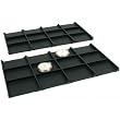 2 Black Velvet 12 Slot Pocket Watch Display Tray Inserts