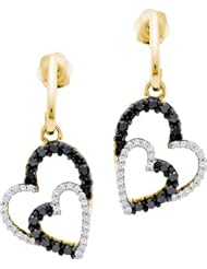0.50CTW BLACK DIAMOND HEART EARRING