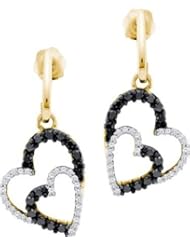 10KT Yellow Gold 0.50 CTW Diamond HEART Earring