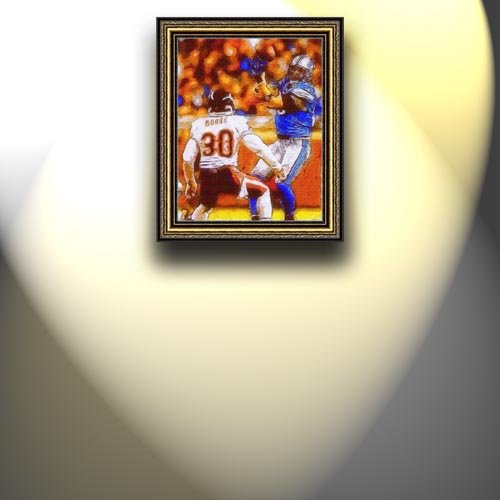 Completely Handpainted American Football Sport Painting, Custom Order FL7707, Oil on Canvas, with Option to Paint Jerry, Brett & Co. from Any Other Favorite Photograph or Picture, Unframed, Size 23'' x 29
