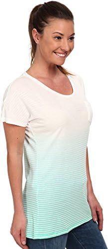 PUMA Women's Striped Tee Electric Green/Dip T-Shirt LG