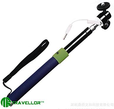 Travellor® self timer wired selfie holder Universal Retractable Camera selfie stick Adjustable Handheld Monopod Mount Holder for iPhone 5 5s 5c 4s 4, iPad 5 4 3 iPad Air Mini, HTC One LG Sony Samsung Galaxy S4 S3 Note 3 2 etc,Suitable for Android and Apple Systems Mobile(blue)