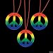 ~ 12 ~ Rainbow Peace Sign Necklaces ~ 2 Plastic Pendant ~ NEW