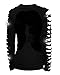 Bling Hair Stylist Rhinestones T-shirt Ripped Slit Cut Out Salon Stylist Shirt