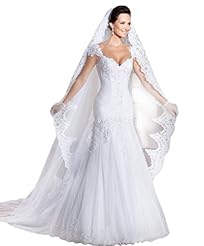 Off the Shoulder Mermaid Applique Lace-Up Wedding Dress  with a Brush/Sweep Train 