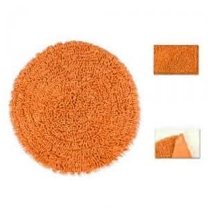 Tapis de salle de bain chenille en coton rond 60 cm Orange