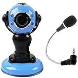 IMAGE OF GTMax USB Webcam with 4 LED Light - Blue/Black + Flexible Microphone for PC/Laptop/Notebook/Skype