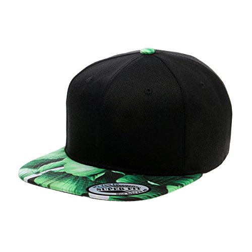 Floral Printed Flatbill Visor Snapback baseball cap