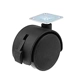 uxcell　スイベルキャスター　ツインホイール　スクエアプレート　プラスチック