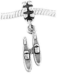 Sterling Silver Water Snow Ski Dangle Bead Charm