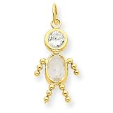 14k Gold April Boy Gemstone Charm