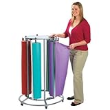 Angeles Mobile 36 Inch 5 Paper Roll Cutter Storage Holder Floor Steel Rack Dispenser Stand Cart