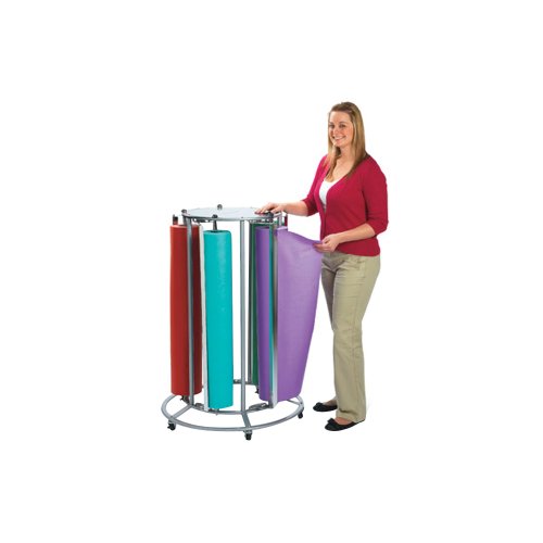 Angeles Mobile 36 Inch 5 Paper Roll Cutter Storage Holder Floor Steel