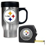 Pittsburgh Steelers NFL Travel Mug & Tape Measure Gift Set - Primary Logo
