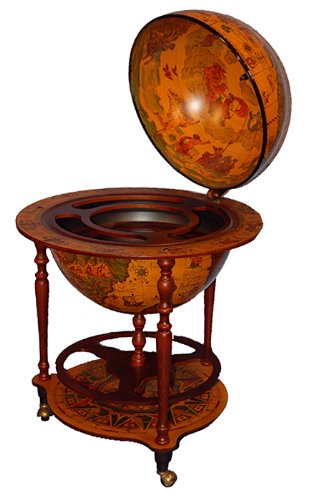 Large Italian Renaissance Old World Globe Bar