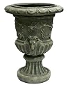 Southern Patio FGS-413054 28-Inch Fiberglass Rams Head Urn, Stone
