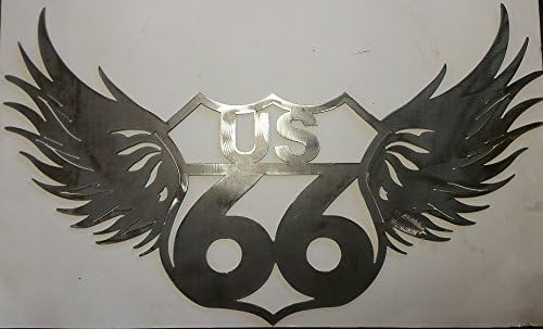 RT. 66 with Wings Metal Sign