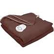 Sunbeam Dynasty Cuddle-up Fleece Heated Electric Throw TW8010-045-470 Walnut