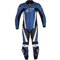 Alpinestars One-Piece Youth Leather On-Road Racing Motorcycle Race Suits - Color: Blue, Size: Small