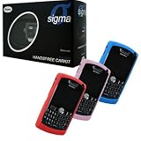 PAMA Sigma Bluetooth Handsfree Sun Visor 2300 Car Kit Speakerphone with Caller ID and Blue, Pink, Red Silicone Skin Cover Case for Blackberry 8800 8820 8830