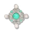 Sterling Silver, Turquoise, Rose Quartz and Apatite Pin/Pendant by Sajen