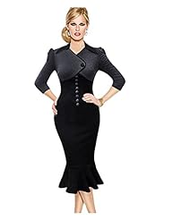 Puff Sleeves Colorblocking Wrap Cotton/Polyester Bodycon Dress 