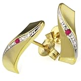 Produkt-Bild: goldmaid Pr O797GG Elegante Bi-Color Gold 333 Ohrstecker 2 Rubine