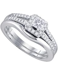 0.51CTW DIAMOND 0.25CT CENTER PRINCESS BRIDALSET