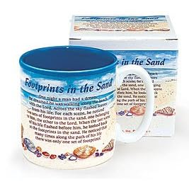 InspirationalFootprints In The Sand Coffee Mug Cup Kitchen Decor Beautiful Gift by Footprints in the Sand