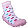 Pre-Walk Girls' Skidders Adara Heart Shoe Socks - Pink