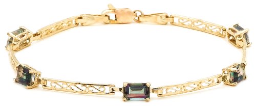 10k Yellow Gold Mystic Topaz Bracelet, 7