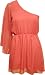 New Ladies One Shoulder Chiffon Dress Womens Top Coral 12/14