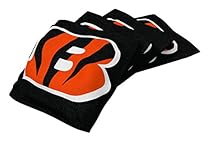 NFL Cincinnati Bengals Regulation Duckcloth Bean Bags (4 Pack), 16 oz, Black
