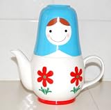 マトリョーシカ　ティーフォーツー　（セット内容：ポット×１、湯のみ×２、茶漉し×１）の画像