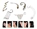 Bundle Monster 6pc Punk Style Ear Wrap Charm Cuff Earring Stud Fashion Accessory for Pierced + Non Pierced - Mixed Lot