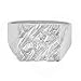 Men's Large Chunky .925 Sterling Silver Lucky Square Nugget Ring