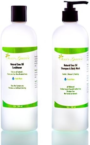 Emu Oil Shampoo & Conditioner Set (16 oz Set) by Silkys Garden