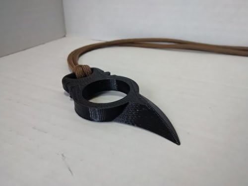 RMP Plastic Self Defense Finger Claw Neck Knife Pendant for Men or Women Black with Lanyard