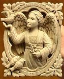 Cast Stone CELEBRATE LIFE House Angel COLLECTIBLE PLAQUE Outdoor/Indoor SCULPTURE