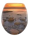 WENKO 17612100 WC-Sitz Stone Shore - Edelstahlbefestigung rostfrei, Duroplast
